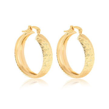 18K Gold Layered Oro Laminado Hoops 21.0518